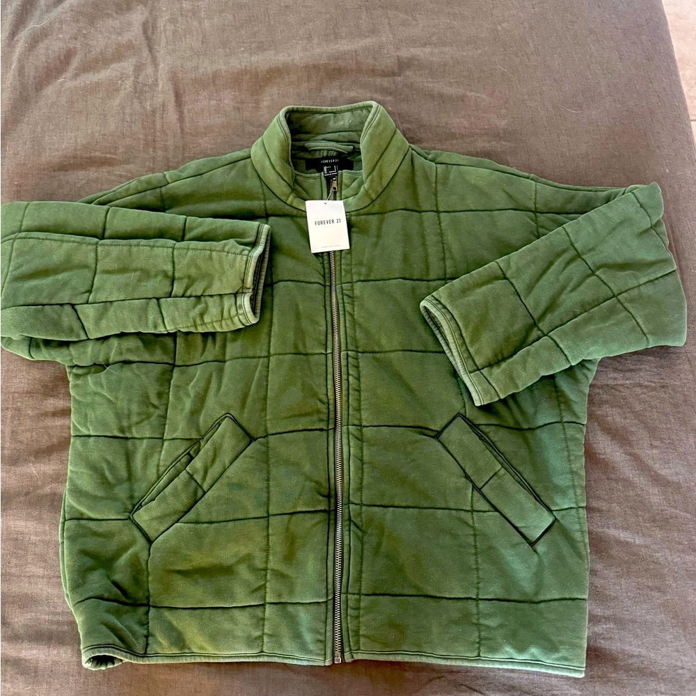 Forever 21 Womens Quilted Knit Jacket